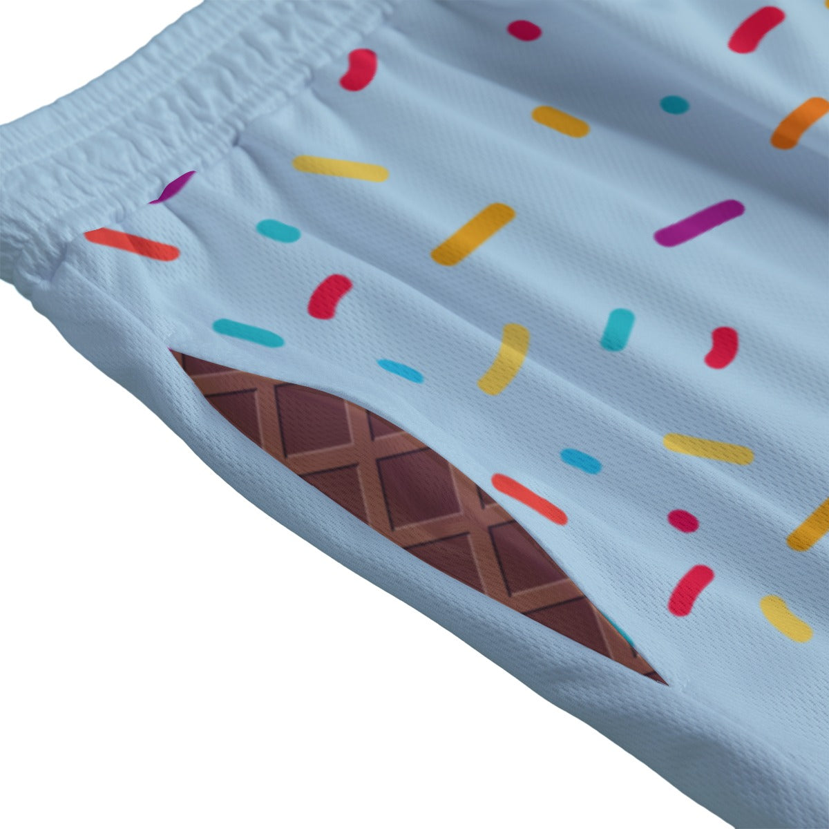 Custom Men’s Sky Blueberry Ice Cream Drip Mesh Basketball Shorts – Personalized Team or Streetwear Shorts | Lightweight Breathable Sports Shorts | Your Logo  Men's Sky Blueberry Ice Cream Drip Mesh Shorts