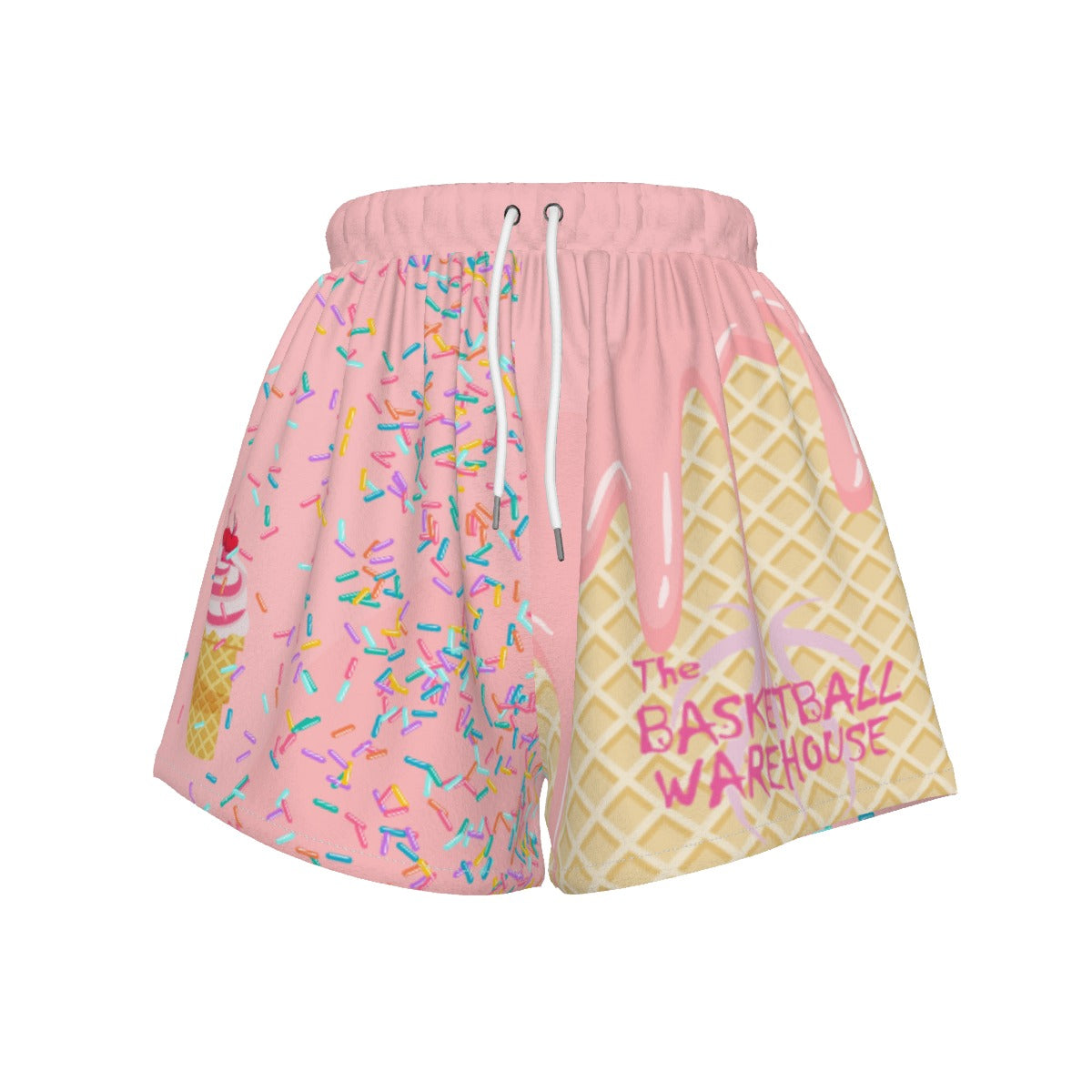 Custom Basketball Warehouse Cotton Candy Pink Ice Cream Drip Basketball Shorts