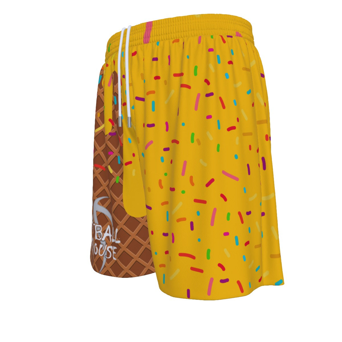 Custom Basketball Warehouse Honey Gold ice Cream Drip  Men's Basketball Shorts