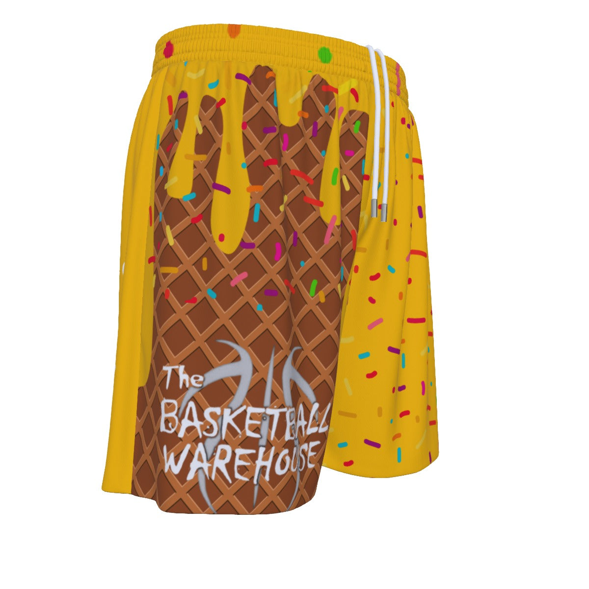 Custom Basketball Warehouse Honey Gold ice Cream Drip  Men's Basketball Shorts