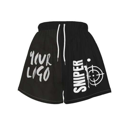 Custom Your Logo Black Sniper Women's Basketball Shorts