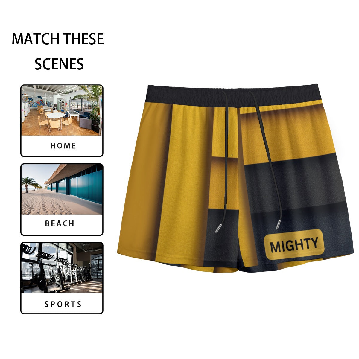 Gold Yellow and Black Basketball Shorts Mesh Shorts
