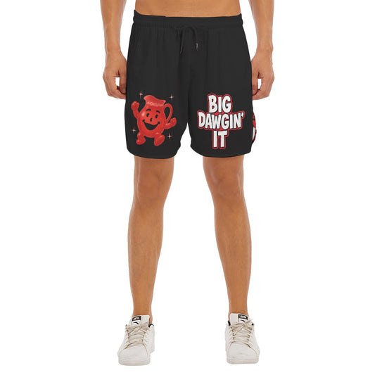 Big Dawgin’ It Mr Koolaid Graphic Men's Side Split Running Sport Shorts
