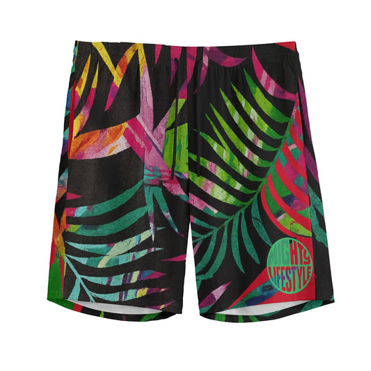 Hawaiian Leaf Cotton Sports Shorts – Tropical Comfort for Sports, Training & Leisure