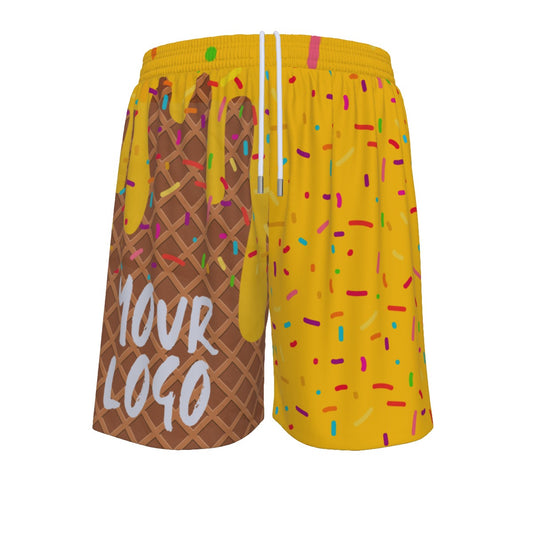 Honey Gold YOUR LOGO Ice Cream Drip Men's Mesh Basketball Shorts