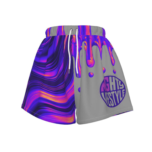 Purple Wave Drip Women's Athletic Sports Shorts