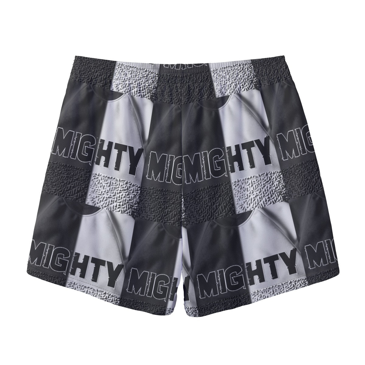Black & White Mighty Basketball Shorts for Adults and Youth – Lightweight Athletic Gym Shorts with Pockets for Training, Hoops & Streetwear