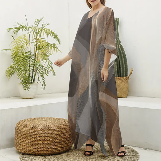 The Auntie Breeze Luxury Moo Moo Dress for Women – Flowing Muumuu Kaftan Maxi Lounge Dress, Silk-Feel House Dress, Iconic Gift for Women of Color, S–4XL