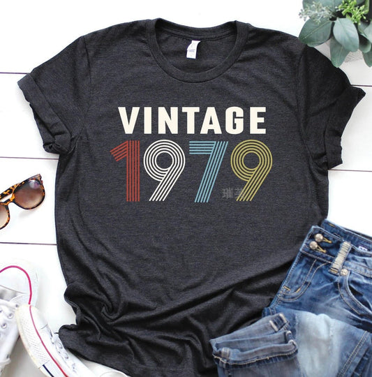 1970s Shirt | Short sleeved T-shirt with digital print pattern, birthday gift, congratulations letter - Mighty Lifestyle