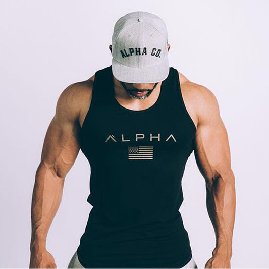 Mighty Lifestyle Alpha Gym Tank | Vest bodybuilding clothing and fitness men undershirt tank tops tops golds men undershirt