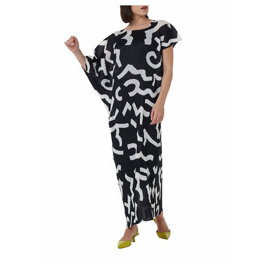 Mighty Lifestyle Dress | Summer's New Miyake Pleated Shaped Sleeve Dress Fashionable And Stylish And Thin Robe Skirt Mumu Dress Style