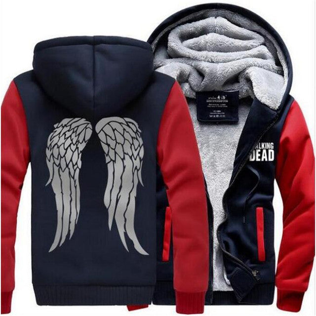 The Walking Dead Hoodie | Hooded Jacket| Hoodie Zombie Daryl Dixon | Halloween Hoodie|Wings Winter Sweatshirts