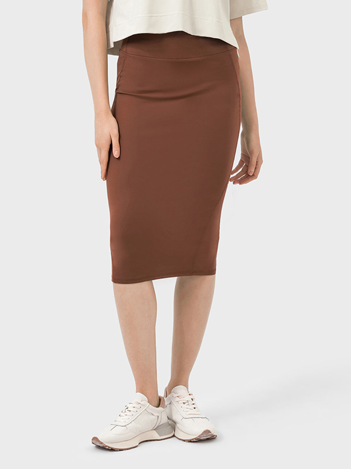 Sonya Slit Wrap Active Skirt | Work Skirt | Casual Comfortable Skirt | Pencil Skirt