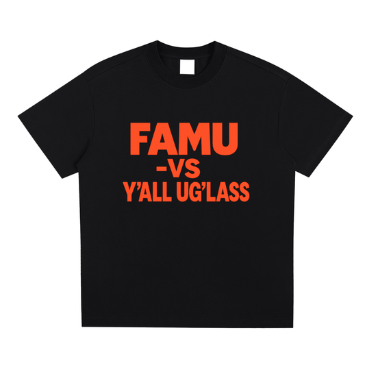 FAMU vs Ya’ll UgLass Sorona Quick-Dry Cooling T-shirt | Florida A&M “FAMU vs Ya’ll UgLass” Shirt – Funny HBCU Pride Tee – Unisex Sorona Streetwear | Funny HBCU Shirt for Florida A&M Fans | Sorona Cooling Tee for Rattler Pride