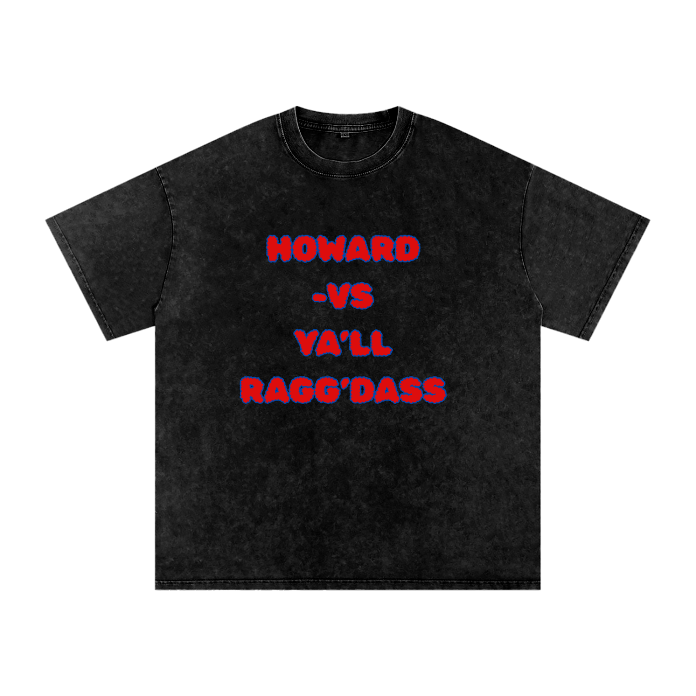 Howard University Shirt, Howard U, HU Bison Shirt Snow Washed Oversized Cotton T-Shirt | Ragg’Dass