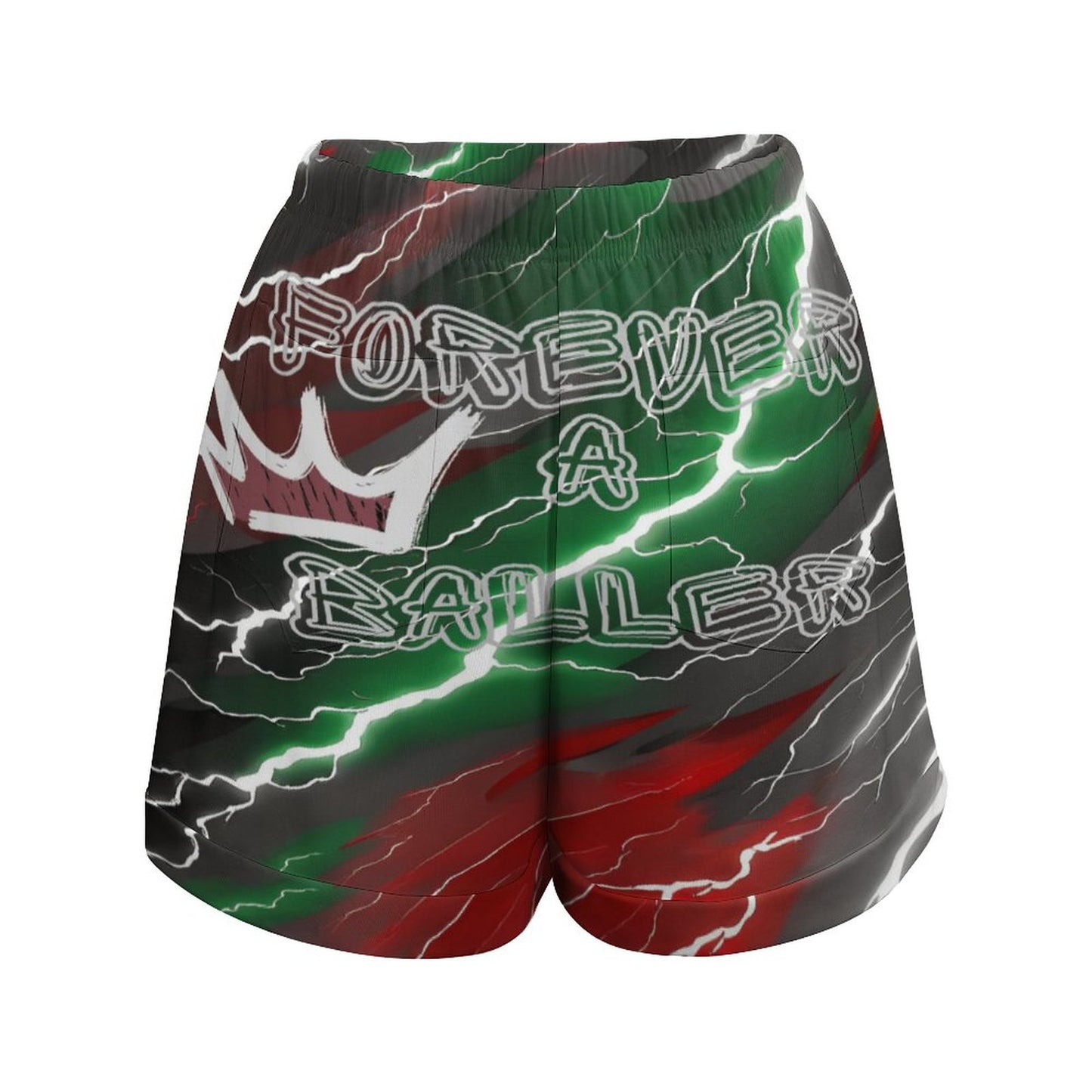 Forever a Baller Lightning Basketball Shorts, Lightning Loose High-Waisted Sports Shorts, Custom High-Waisted Basketball Shorts, Stylish High-Waist Athletic Shorts, Sports Shorts for Women, Short basketball shorts
