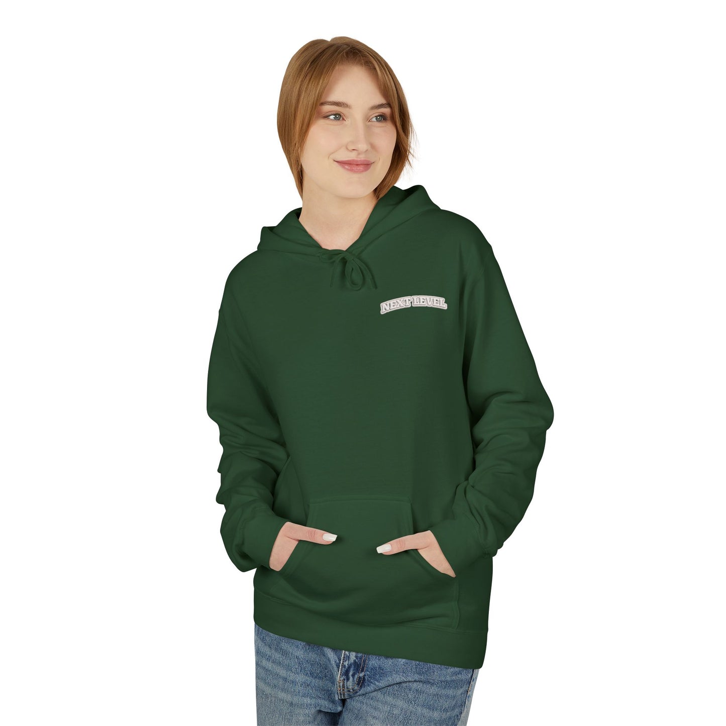 Majestic Vertical Text Hoodie — Minimal White Graphic Pullover Christian Hoodie Godly Hoodie Sports Hoodie Mighty Lifestyle Hoodie