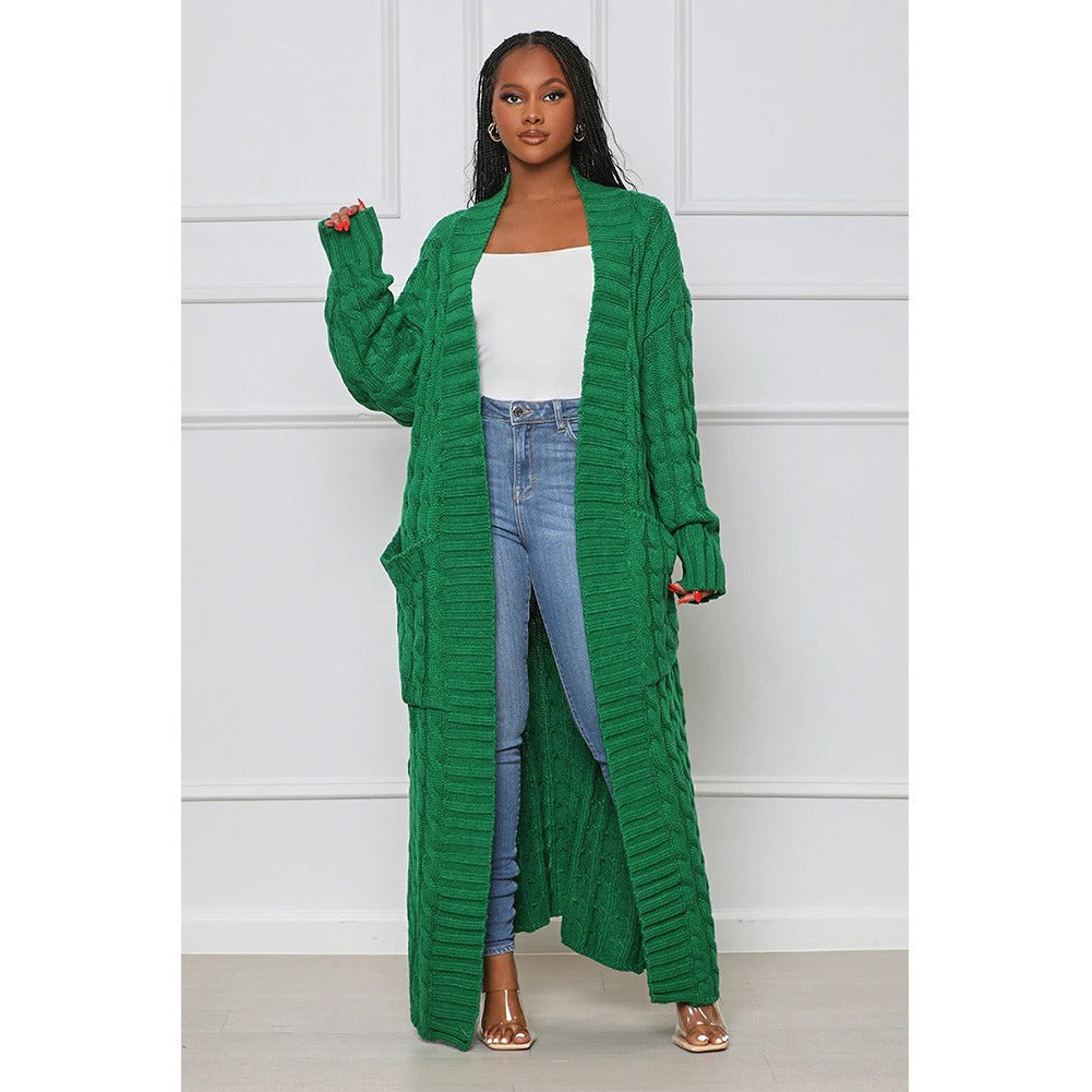 Casual Knit Long Sweater Cardigan Women