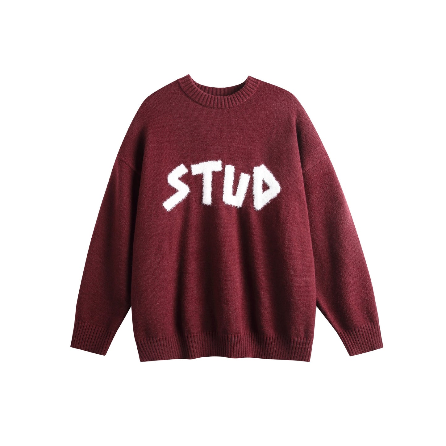 Stud Sweater TikTok Viral Sweater for Top Tier people. Made popular for the other use of STUD but this oversized sweater is for men or women | Loose Knit Sweater with Letter  Casual Oversized Fit Crewneck Long Sleeve