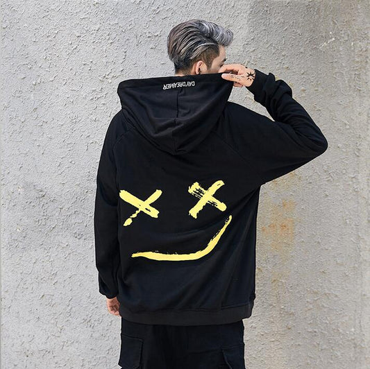 Smiles Trendy Graphic Hoodie, Suppliers Usa Men Hoodies Sweatshirts Smile Print Headwear Hoodie Hip Hop Streetwear Clothing