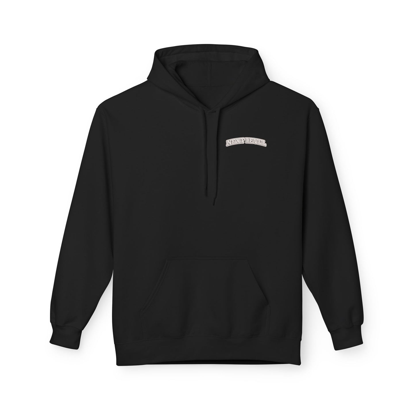 Majestic Vertical Text Hoodie — Minimal White Graphic Pullover Christian Hoodie Godly Hoodie Sports Hoodie Mighty Lifestyle Hoodie