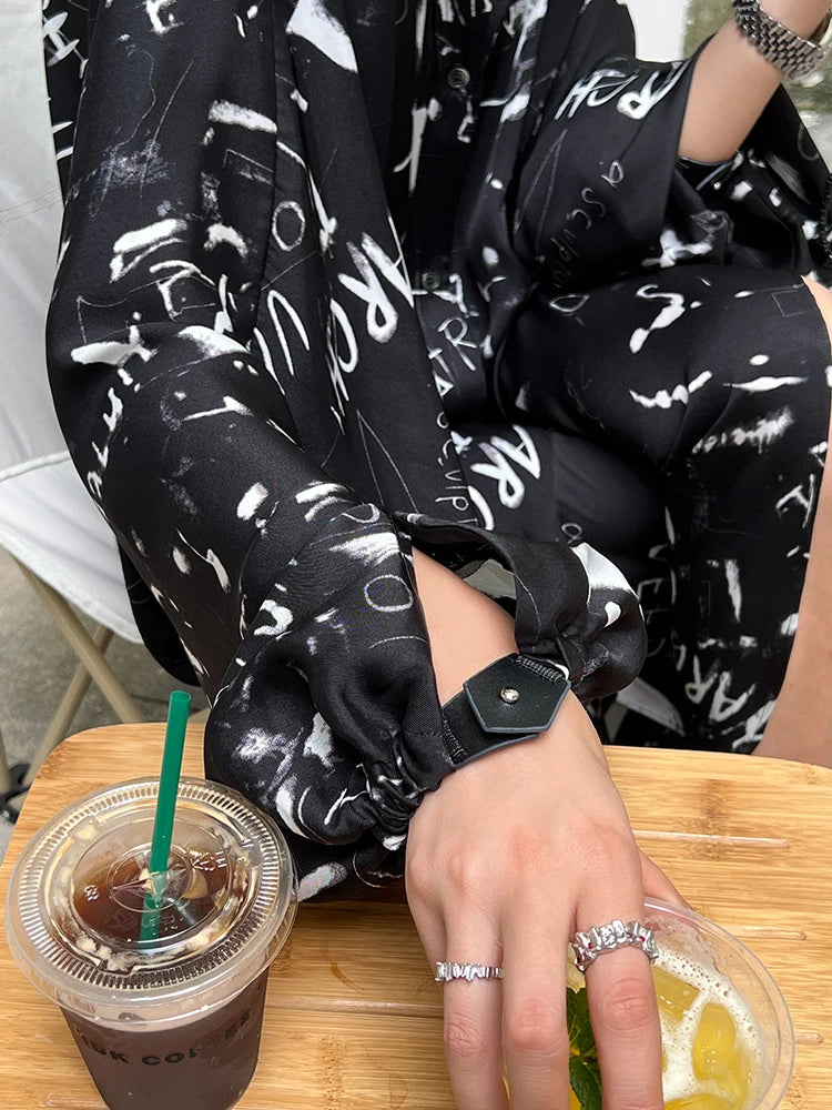 Luxury Modern Loose Chic Moo Moo Dress for Women – Printed Lantern Sleeve Oversized Long Shirt Dress | High-End Loose Fit Kaftan Style Farasha Dress