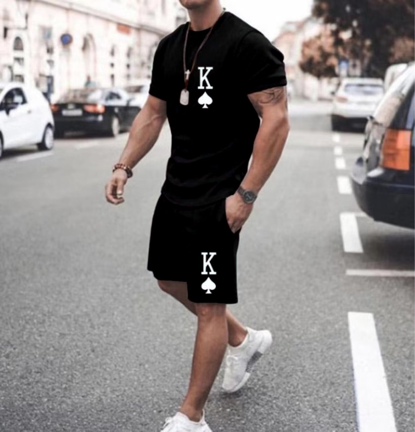 Trendy and Bougie King Biz | Scientific Physics Formula T-shirt Set 3D Printed Short Sleeve Shorts Set Loose Top