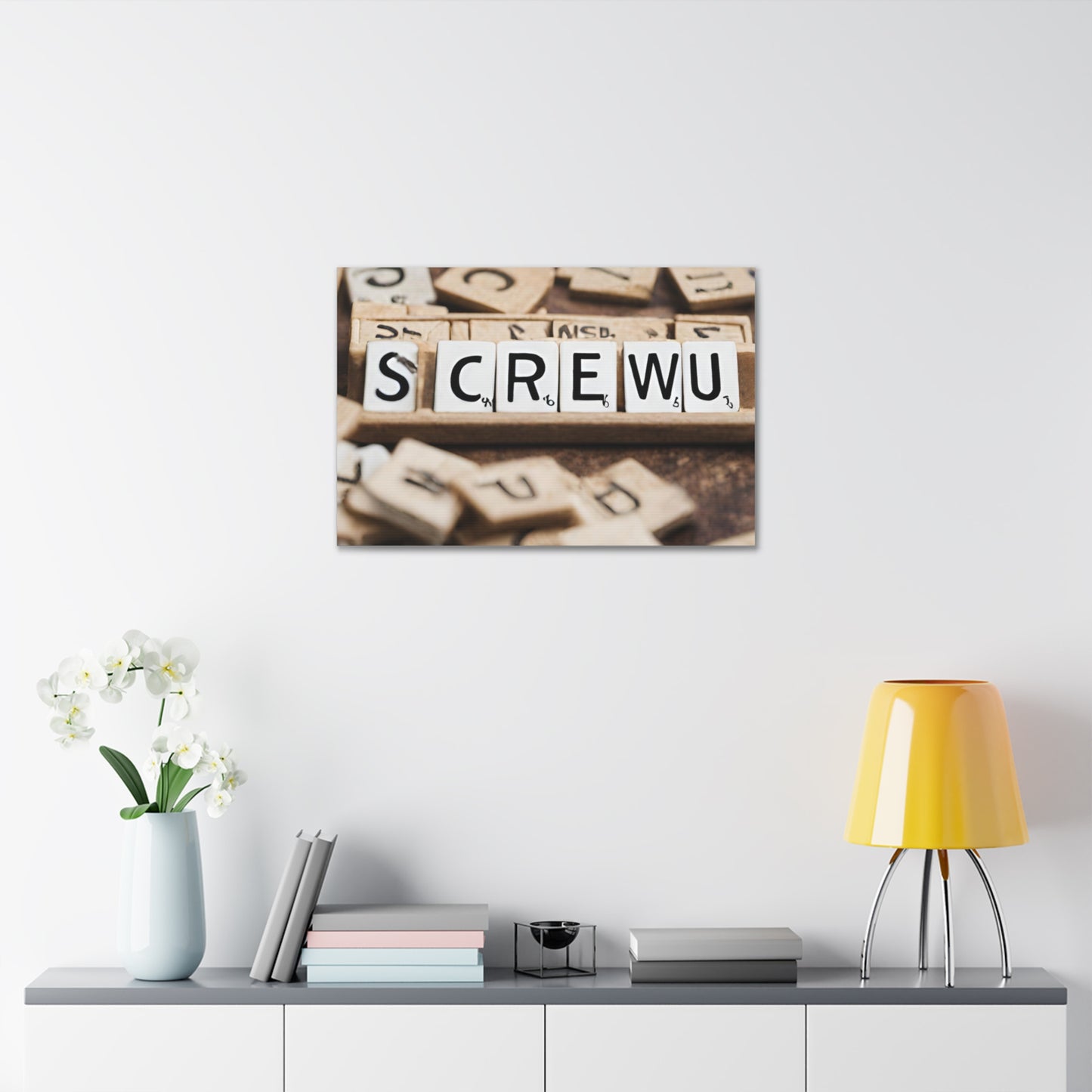 Screw U | Funny Canvas Art | Wall Art | Wall Decor | Office Art | Canvas Stretched, 1.5''