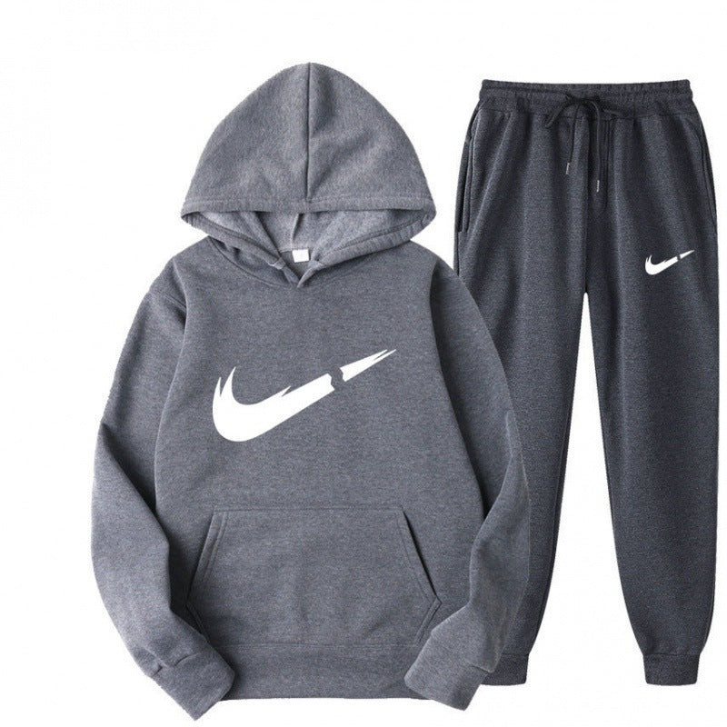 Unisex Hooded Tracksuit Set for Men & Women – Casual Sport Hoodie and Jogger Pants Matching Outfit – Spring Fall Activewear Set – Streetwear Loungewear 2-Piece Sweats Sporty Men's Hooded Casual Tracksuit Set, Spring Fashion Unisex Leisure Sportswear Fit