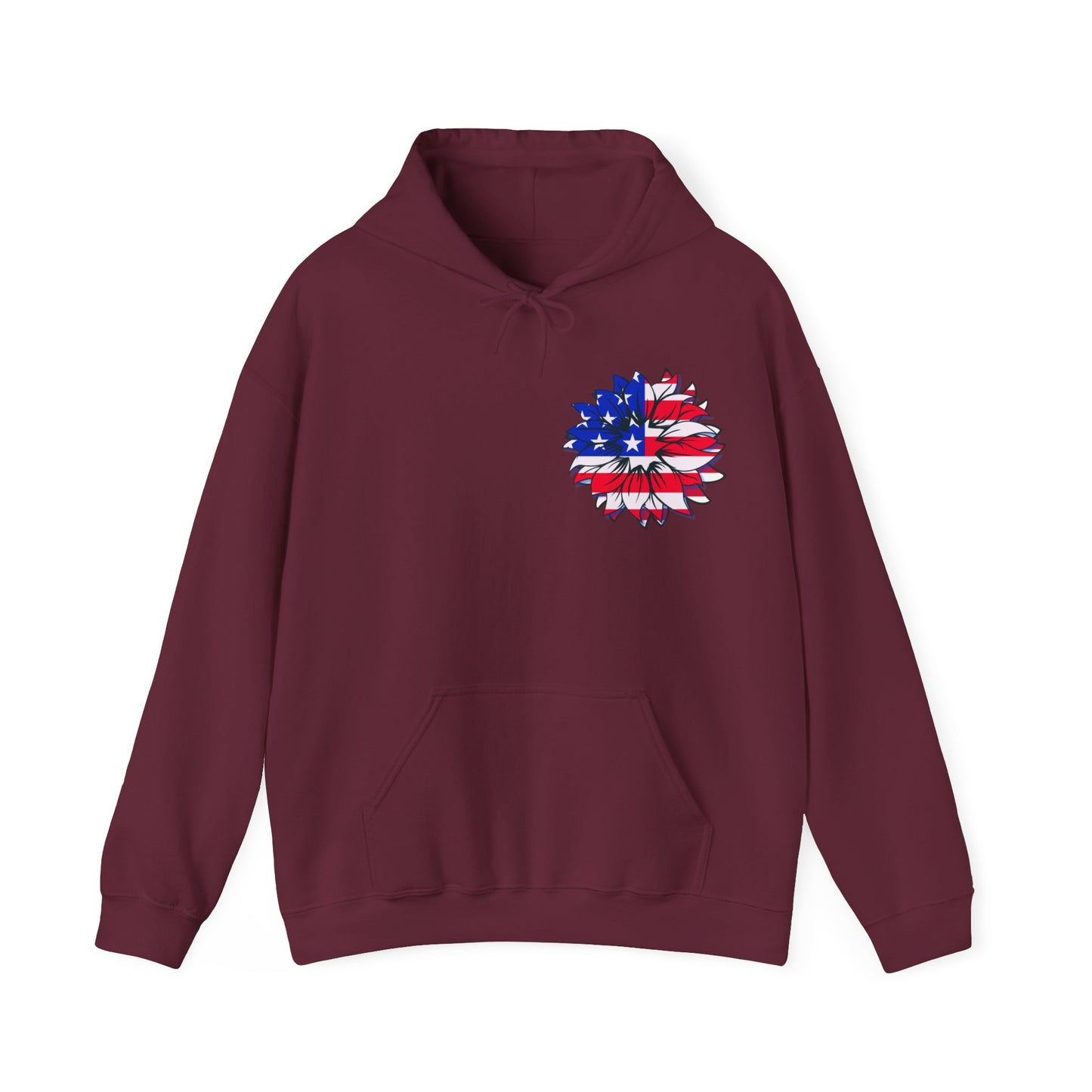 SUNFLOWER US FLAG hoodie, Hoodie for patriots, Gift for American Pride