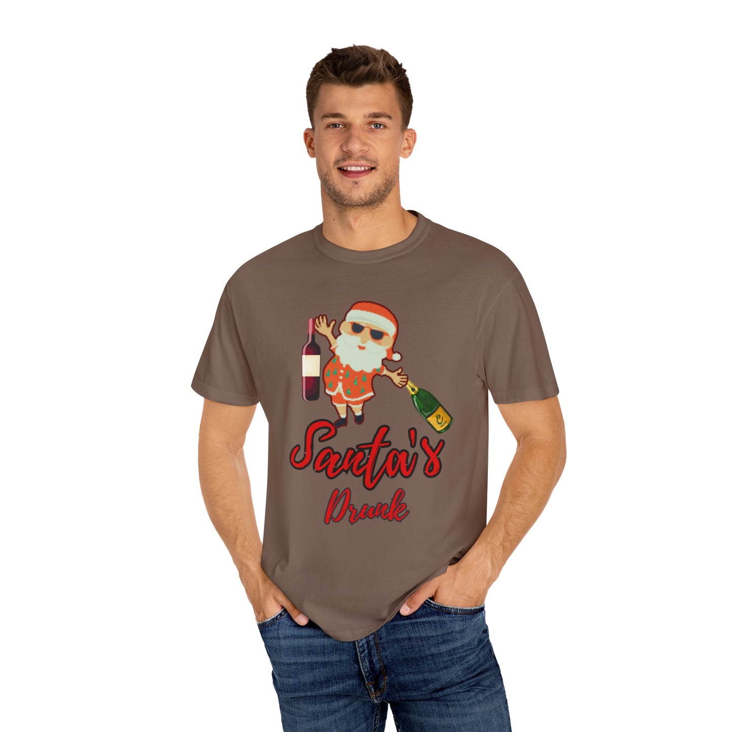 Santas Drunk, Christmas Shirt, Santa Shirt, Holiday Shirt, Funny Christmas, Funny Holiday, Unisex Garment-Dyed T-shirt