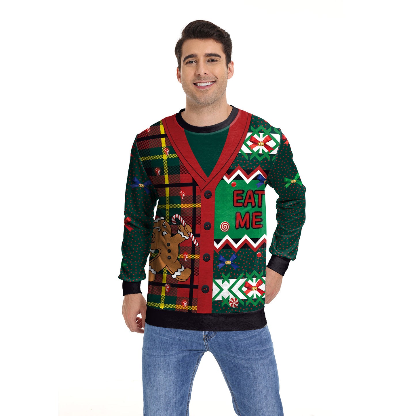 Ugly Sweater For Christmas Party Holiday Party Sweater reindeer round neck hoodie