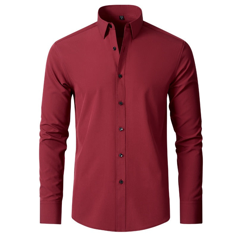 Top Omega Shirt | Stretch Iron Free Men's Long Sleeve Shirt Mercerized Vertical Sense European Men's Shirt