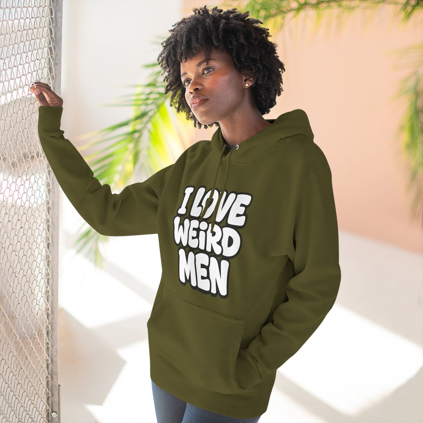 I Love Weird Men Hoodie – Funny Marriage Quote Hoodie, Cozy Three-Panel Fleece Pullover 
I Love Weird Men I Married One Hoodie — Three-Panel Fleece