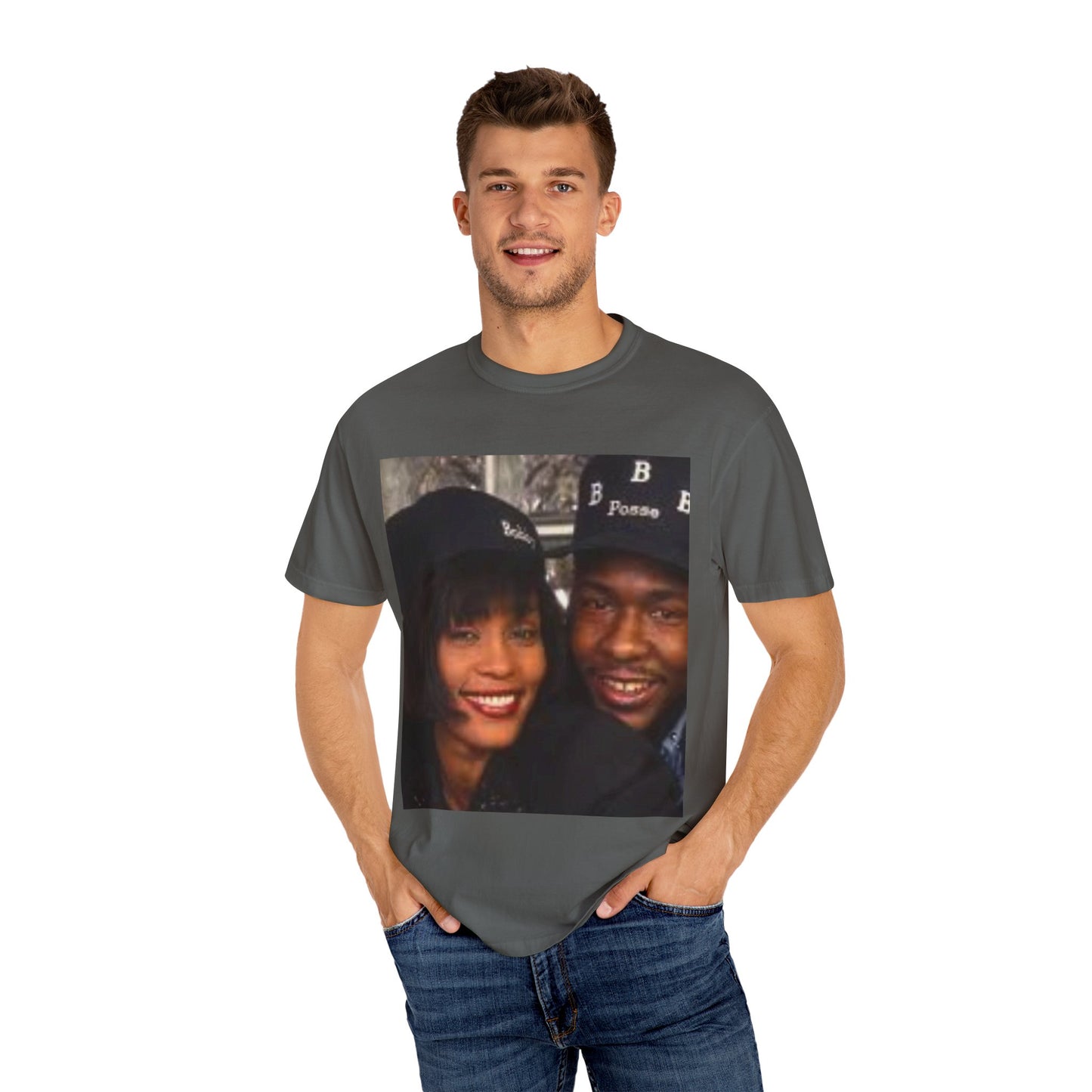 Whitney and Bobby, Bobby and Whitney, Love Story, Hip Hop Love, Unisex Garment-Dyed T-shirt