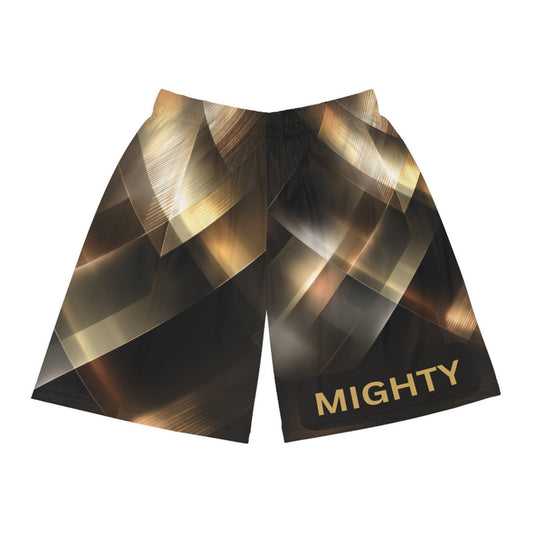 Mighty Basketball Shorts — Geometric Gold Fade Sports Shorts Gym Shorts
