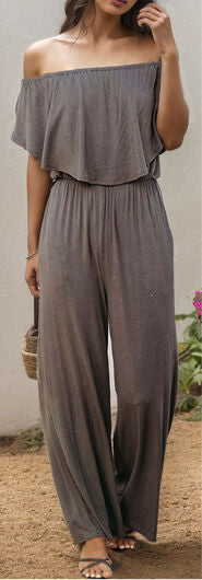 Mighty Lifestyle The Jumper Off-Shoulder Wide Leg Jumpsuit