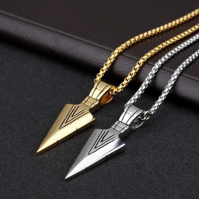 Korean Arrow Necklace | Stainless Steel Pendant Short Keel Chain Men's Retro Jewelry