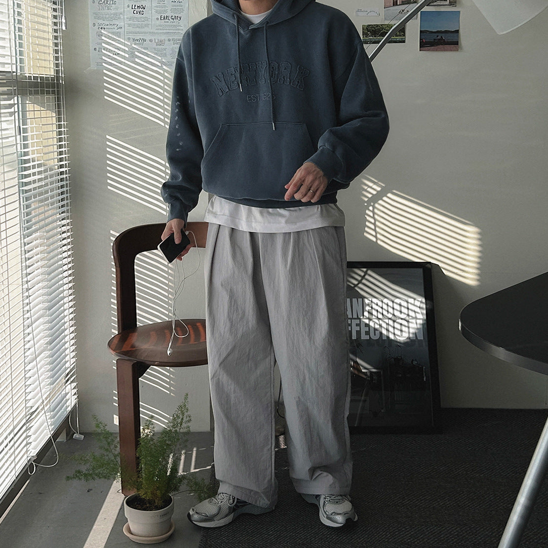 NY Oversized Letter Hoodie Unisex – Loose Fit Casual Streetwear Pullover Sweatshirt for Fall Winter, Trendy Everyday Comfort Hoodie