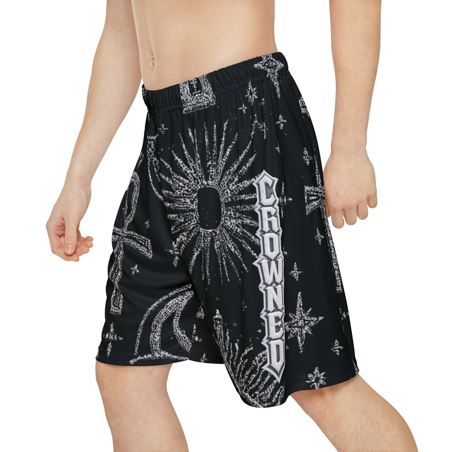Crowned Worthy Up Next Celestial Crown Basketball Shorts for Men – Lightweight Performance Training Shorts for Court, Gym & Street | Crowned Worthy Celestial Crown Basketball Shorts 'Up Next' Athletic