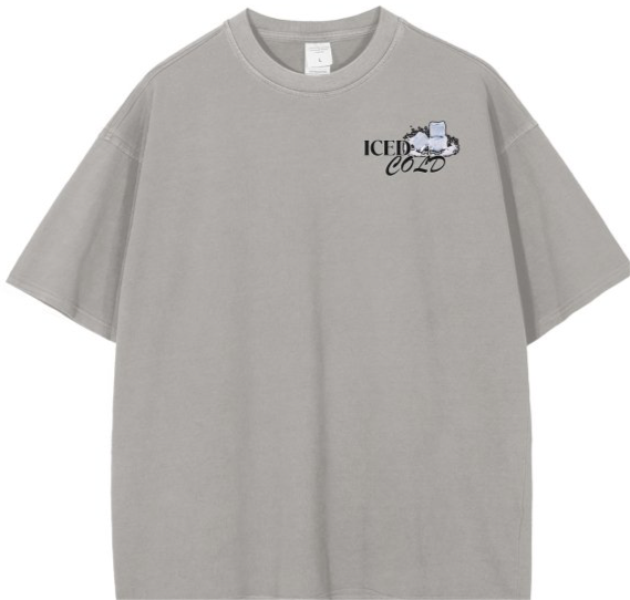 Iced Cold Mighty Lifestyle Streetwear Unisex Drop Shoulder Stone Wash T-Shirt