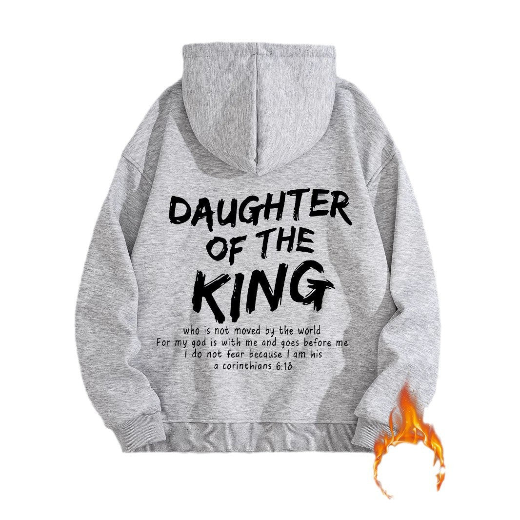 Daughter of the King Hoodie – Christian Women’s Fleece Sweatshirt | Faith-Based Kangaroo Pocket Hoodie | Inspirational Jesus Faith  Hoodie Daughter of the King Faith Based Kangaroo pocket hooded long sleeved fleece hoodie top