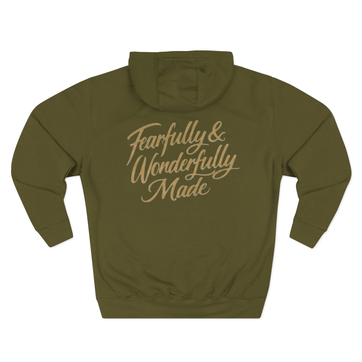 Man of God “Fearfully and Wonderfully Made" Hoodie — Three-Panel Fleece Faith Based Hoodie Christian Hoodie Jesus Hoodie God Hoodie