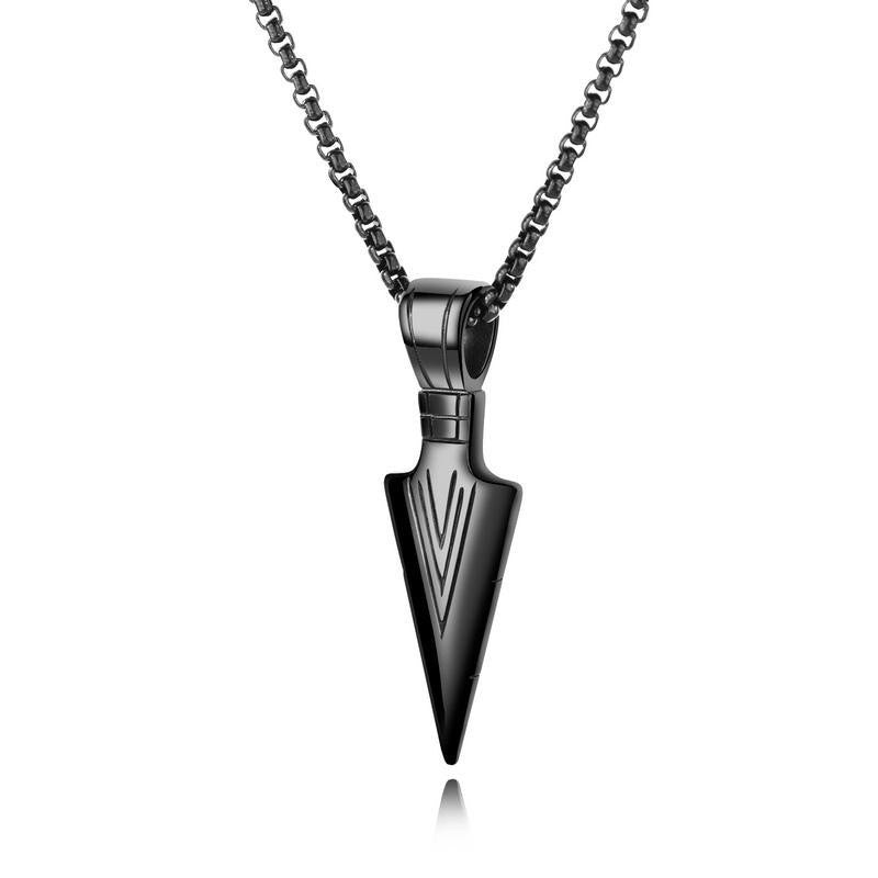 Korean Arrow Necklace | Stainless Steel Pendant Short Keel Chain Men's Retro Jewelry