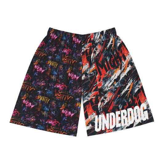 Underdog Graffiti Basketball Shorts – Buckets Only Streetball Athletic Shorts for AAU, Travel Ball & Summer League | Lightweight Performance Shorts for Gym Runs & Blacktop Games