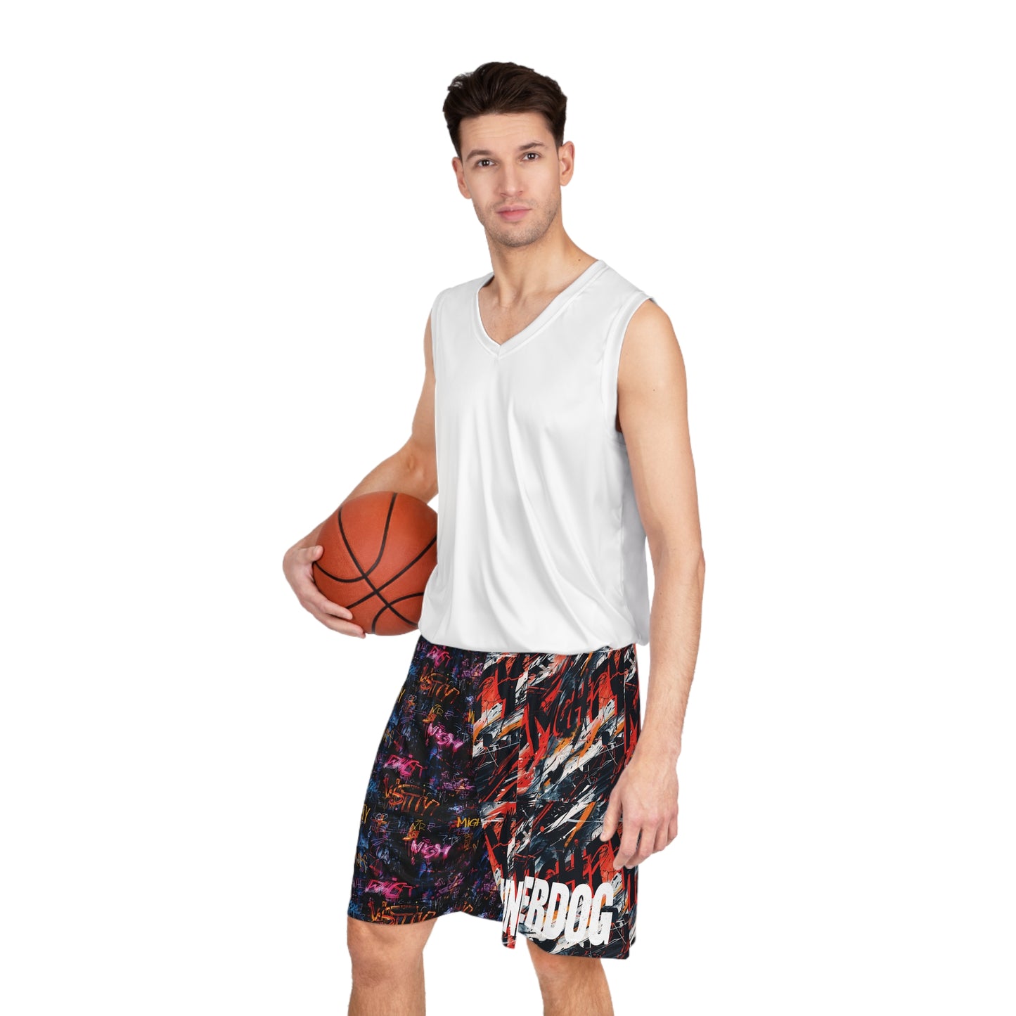 Underdog Graffiti Basketball Shorts – Buckets Only Streetball Athletic Shorts for AAU, Travel Ball & Summer League | Lightweight Performance Shorts for Gym Runs & Blacktop Games