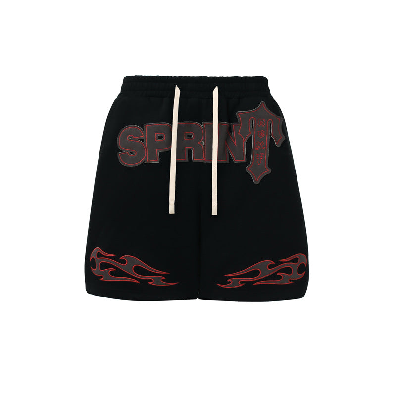 Sprint Basketball Shorts Letter Embroidery Athletic Shorts Unisex High Street Vibe Basketball Loose Five-Quarter Pants