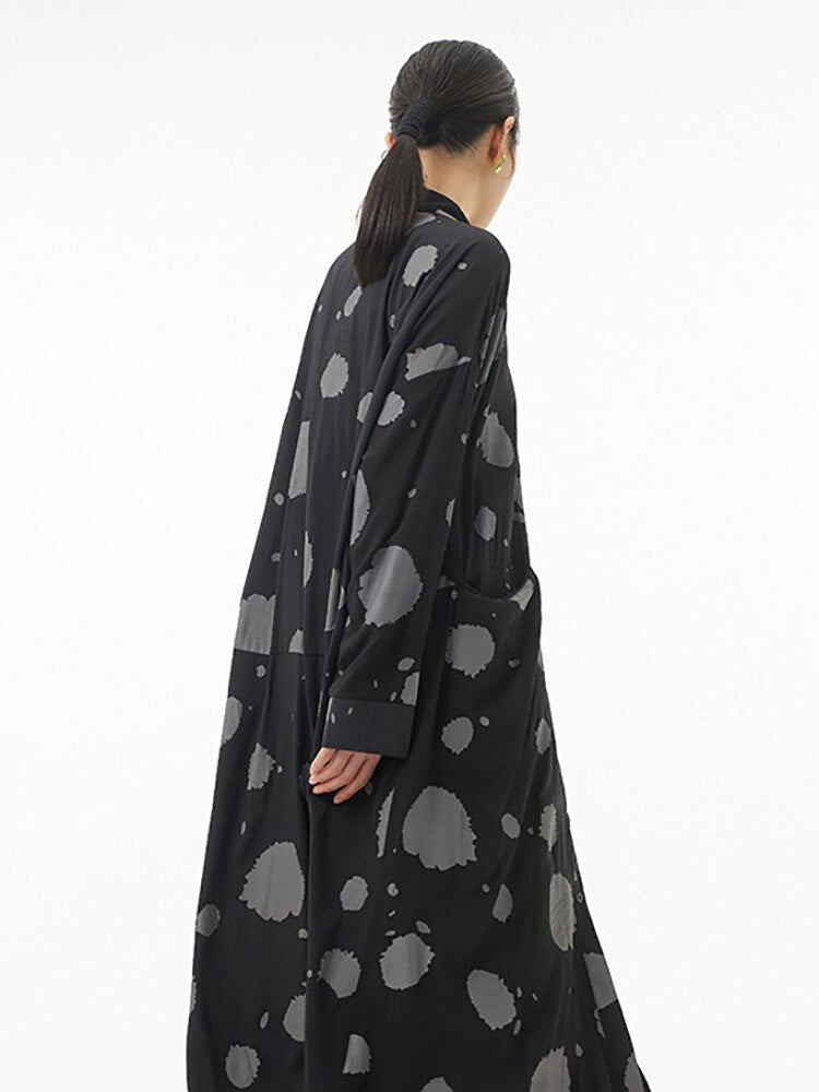 Autumn’s Eve New Style Original Loose Slim Women's Color Contrast Print Big Dress Autumn