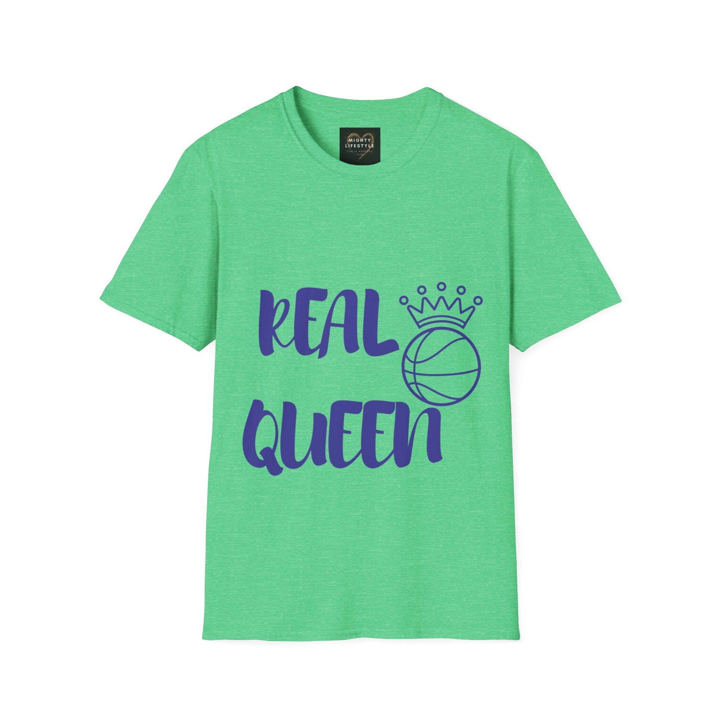 Real Queen Purple Font  | Basketball Shirt | Sports Shirt | Baller Shirt | Mighty Lifestyle |  Softstyle T-Shirt