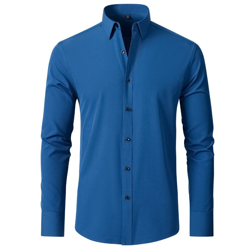 Top Omega Shirt | Stretch Iron Free Men's Long Sleeve Shirt Mercerized Vertical Sense European Men's Shirt